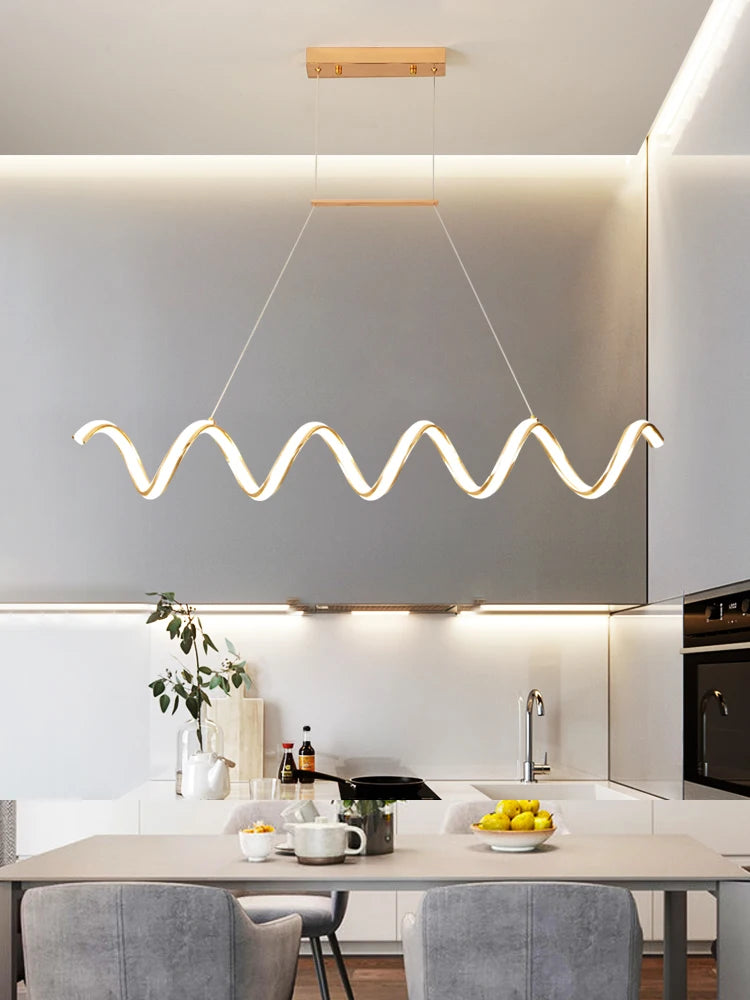 lustre postmoderne nordique en forme de vague pour intérieur