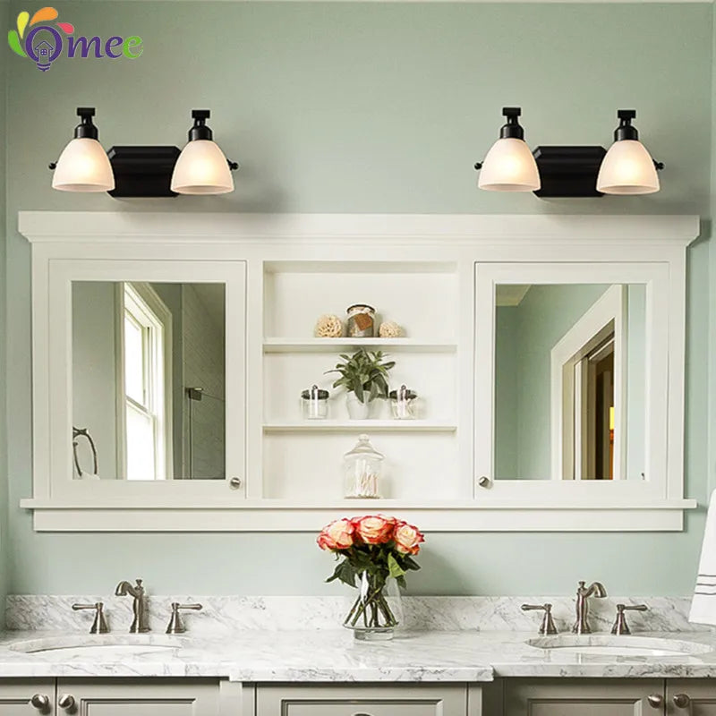 OMEE applique murale LED moderne AC90-260V applique murale salle de bains Vintage miroir lumières luminaire applique noir Bronze éclairage