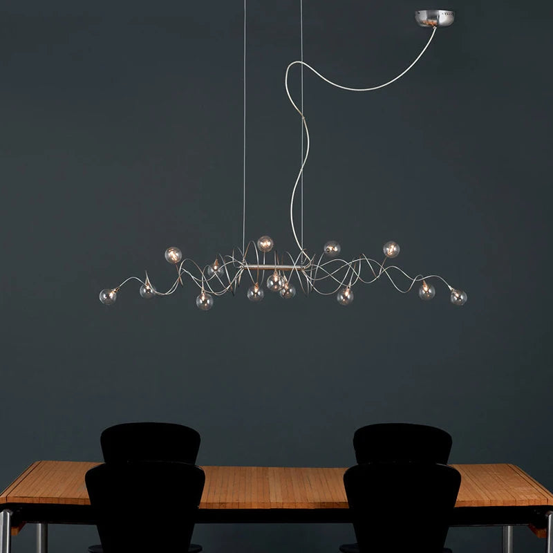 lustre nordique créatif en verre art lumineux pour décoration intérieure