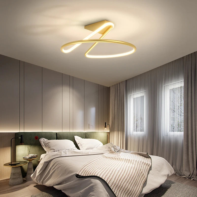 Plafonnier simple chambre moderne atmosphère duplex villa hall lampes nordiques minimaliste salon lampe chambre plafonniers