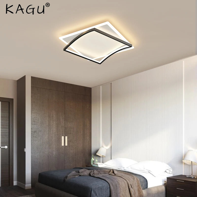 Carré Simple moderne LED lustres lumières gradation Luminaire chambre Salon étude Foyer salle Salon éclairage lampes ménage