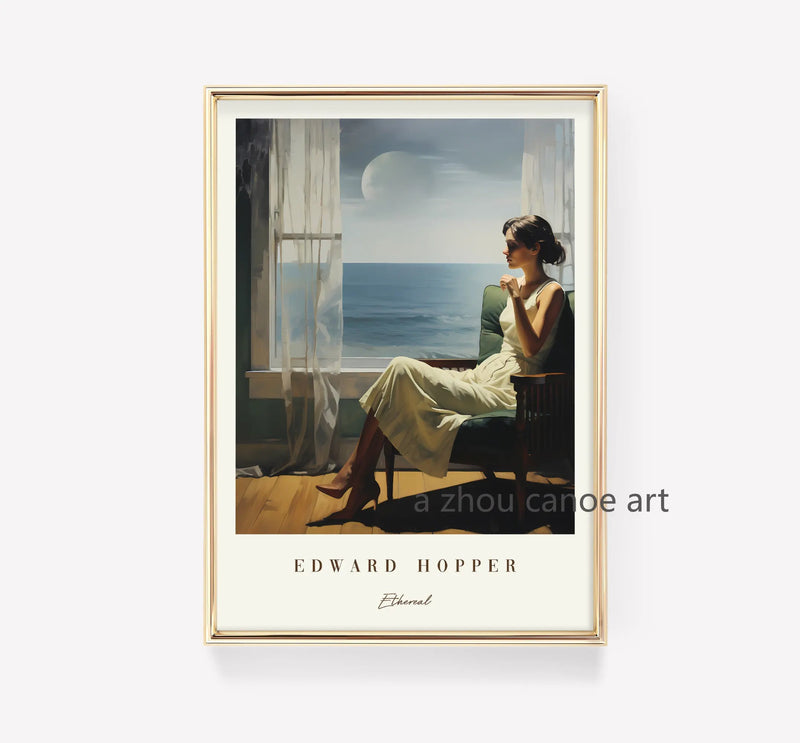 bibliothèque d'œuvres d'art d'edward hopper affiches art moderne décor mural