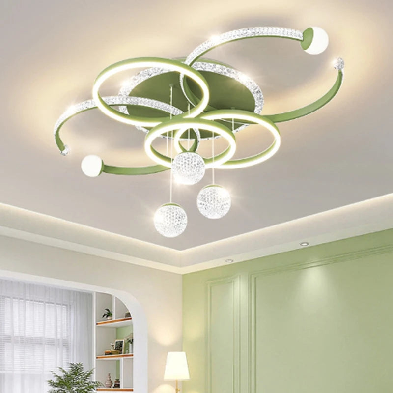 Plafonnier LED moderne et intelligent en cristal Qingshe