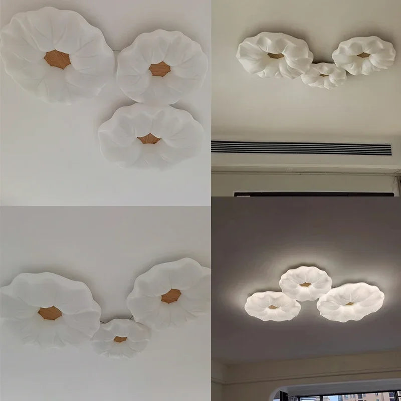 lustre led moderne avec moule fleurs en style nordique loft