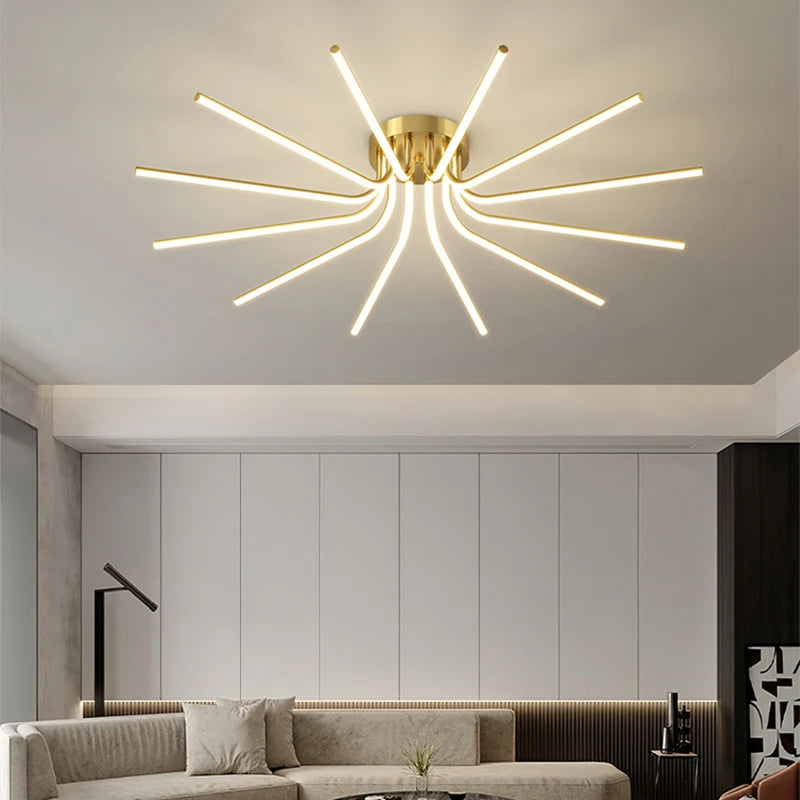 Plafonnier LED en cuivre au design moderne