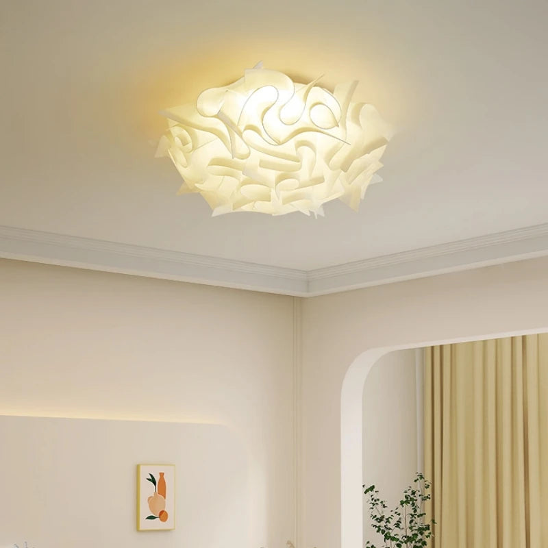 plafonnier led fleur romantique dimmable avec télécommande pvc