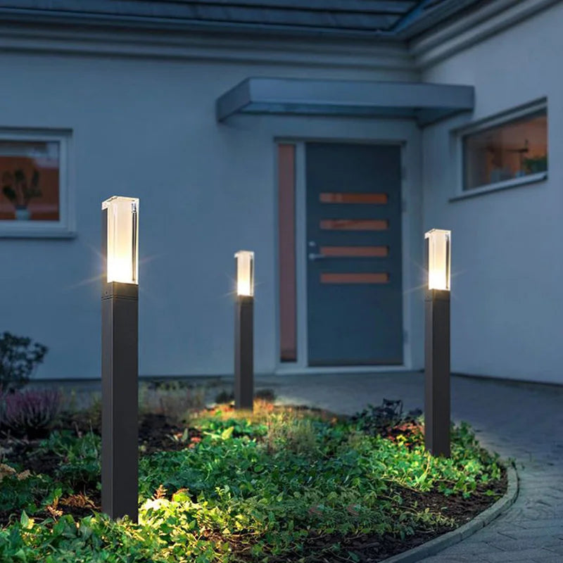 Lampe de pelouse avancée extérieure étanche IP65 LED pilier en aluminium chemin de jardin carré paysage pelouse lumières pilier lampe décor Villa