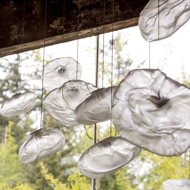 lustre moderne en verre pour restaurant et magasin de vêtements