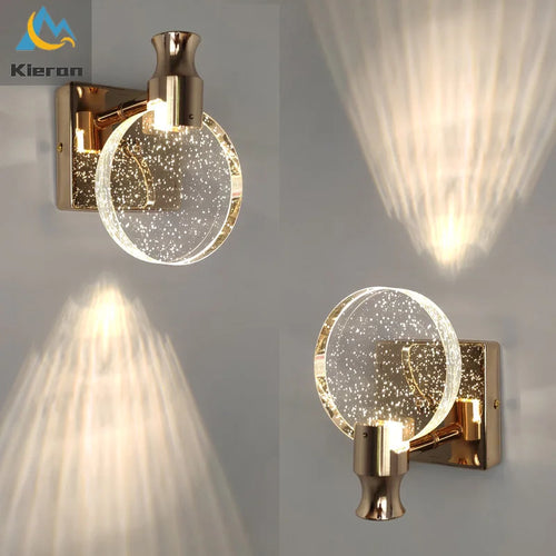 Simple chambre salon cristal applique murale LED lampe miroir avant lampe salle de bain maquillage lampe applique murale décor à la maison lumières miroir lampe