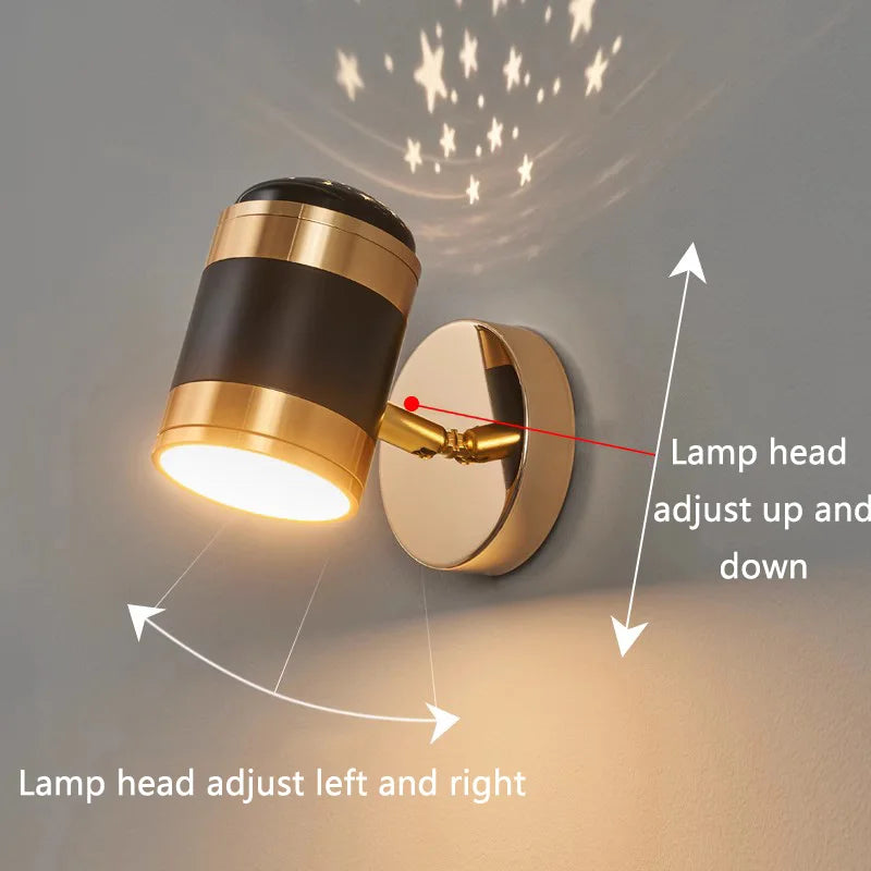 Applique murale de chevet nordiques avec Projection d'étoiles