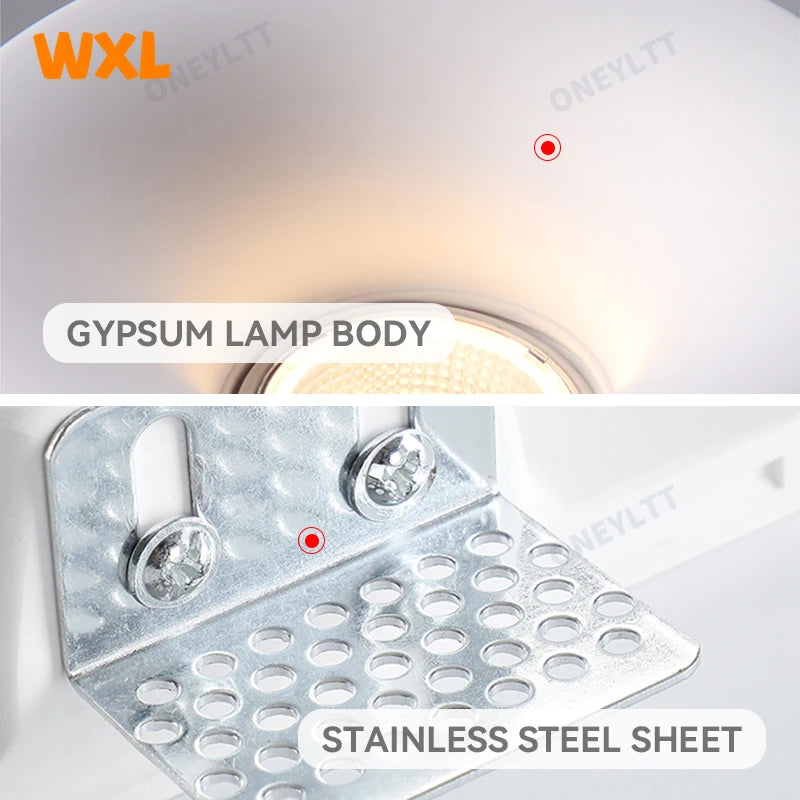 Spot encastré en gypse GU10 LED anti-éblouissant projecteur sans bordure intégré salon chambre allée éclairage domestique