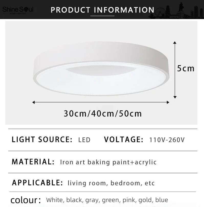 plafonnier led moderne macaron nordique simple circulaire