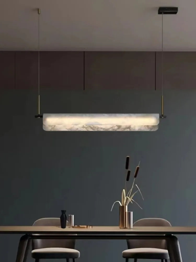 lustre en marbre naturel espagnol et cuivre pour décoration moderne