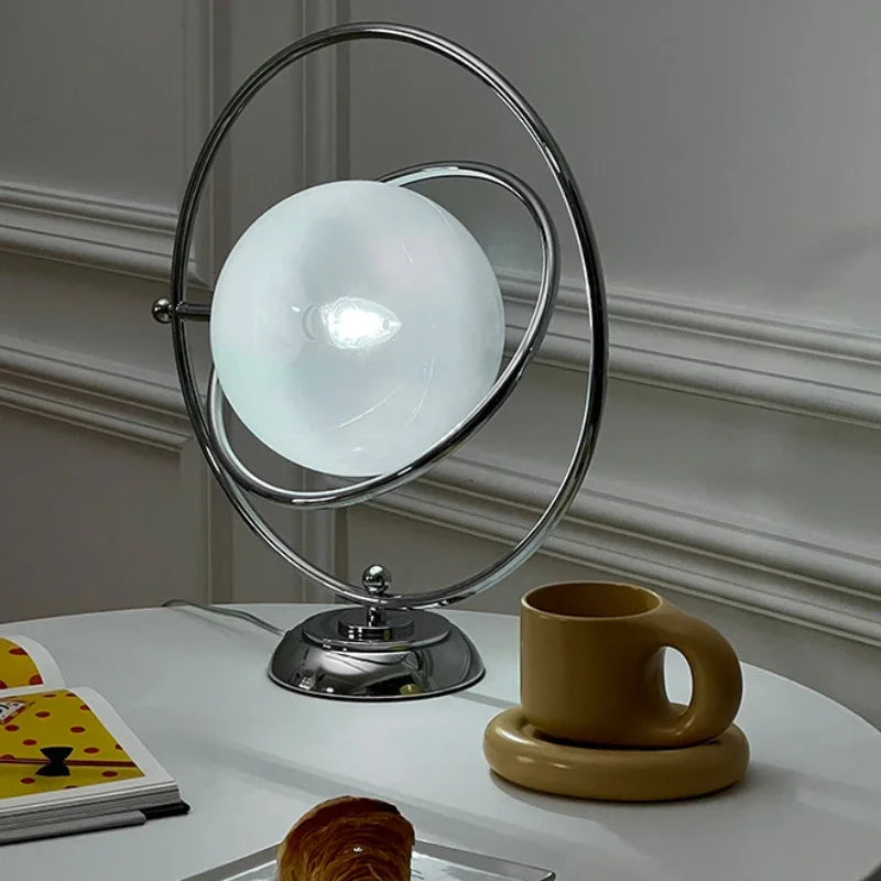 lampe de bureau design italienne en verre rotative