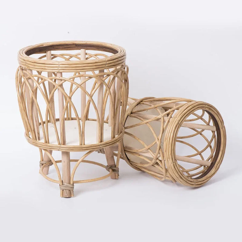 pot de fleurs en rotin support créatif en bambou