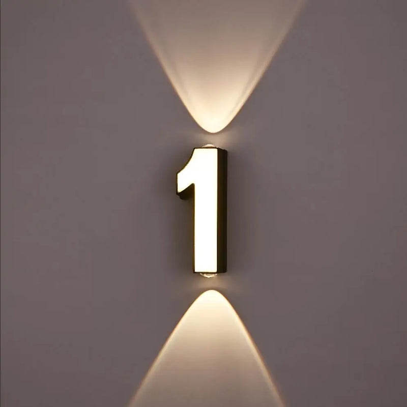 applique murale LED numéro de chiffre intérieur et extérieur IP65 étanche moderne minimalisme Style aluminium porche lumières de jardin