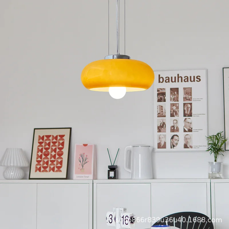 lustre nordique rétro bauhaus en métal et verre