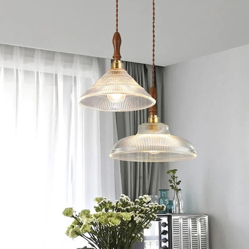 Suspension design conique en Verre Nordique Vintage