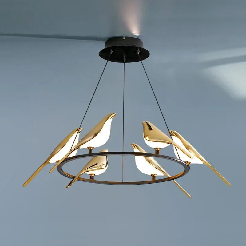 lustre led art oiseau loft originalité décoration