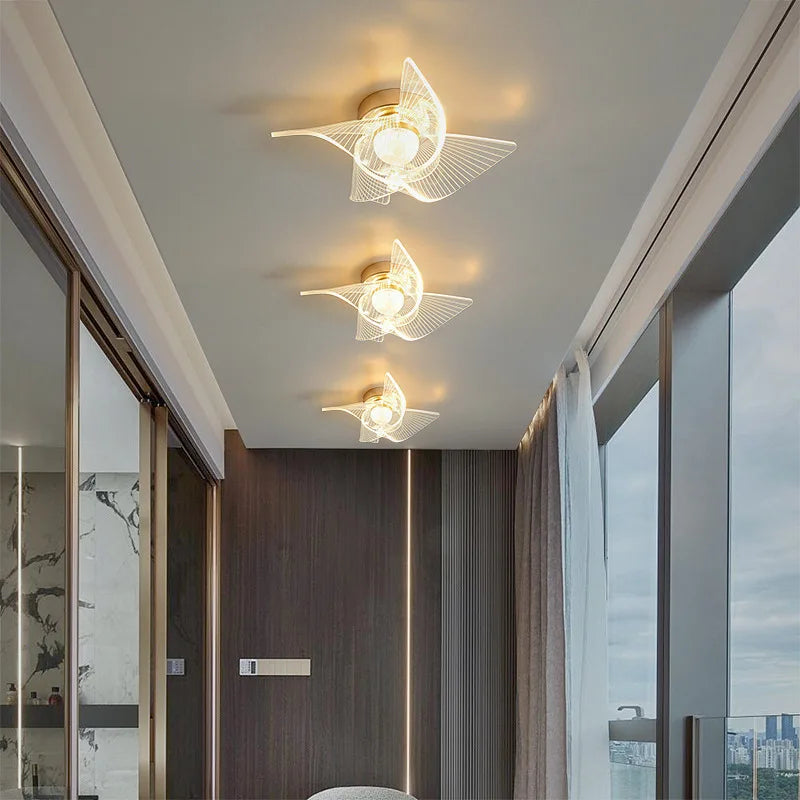 plafonnier led doré style nordique acrylique décoratif éclairage