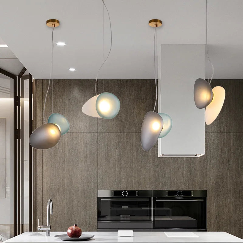 lustre en verre d'art nordique pour décoration intérieure et éclairage