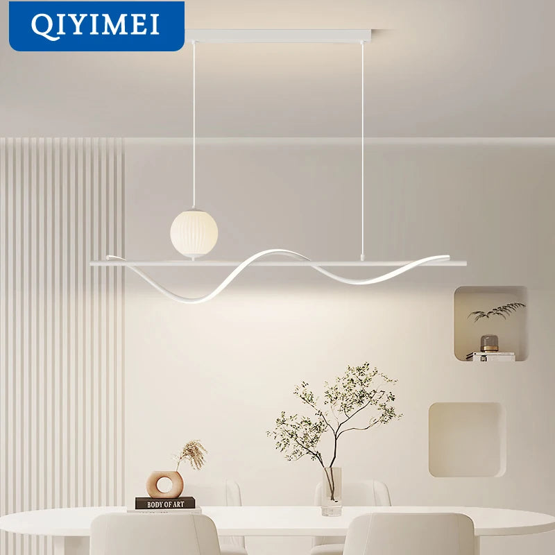 lustre led moderne avec ampoules et abat-jour suspendus