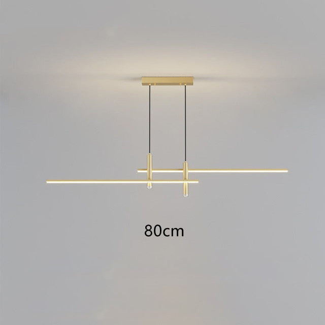 Minimalist LED metal bar chandelier Sarno
