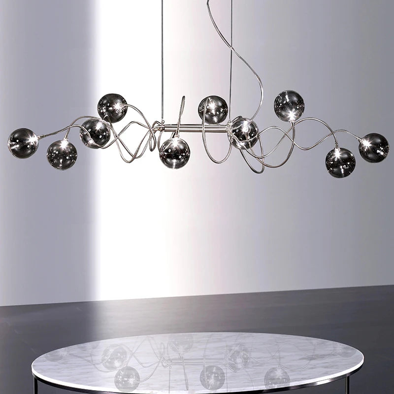 lustre nordique créatif en verre art lumineux pour décoration intérieure