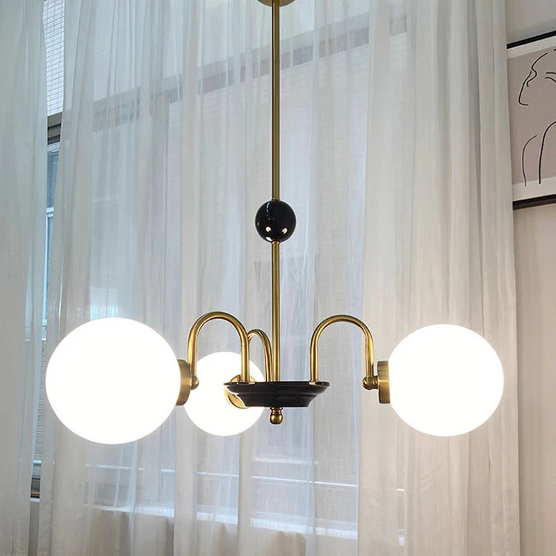 lustre nordique moderne en chrome avec éclairage led