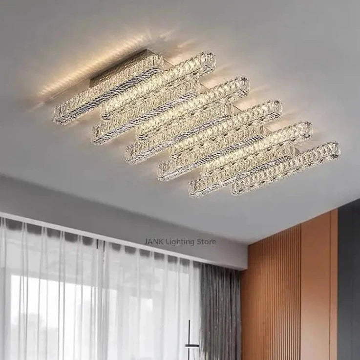 lustre post-moderne en cristal k9 led dimmable décor maison