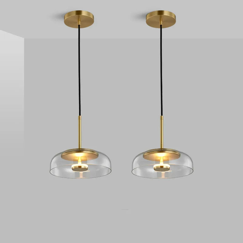 Éclairage moderne Suspension Luminaires LED Suspension Décoration de salle à manger Cuisine intérieure Luminaire en verre Minimaliste