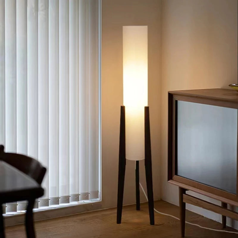 Lampadaire LED en bois style coréen