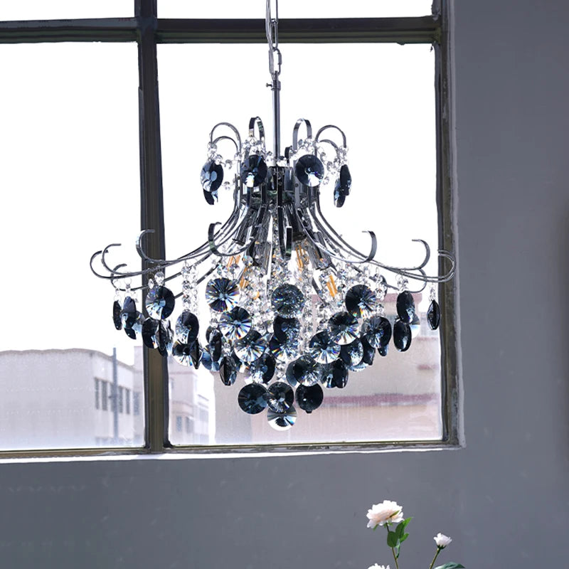 lustre de luxe en cristal suspendu pour duplex