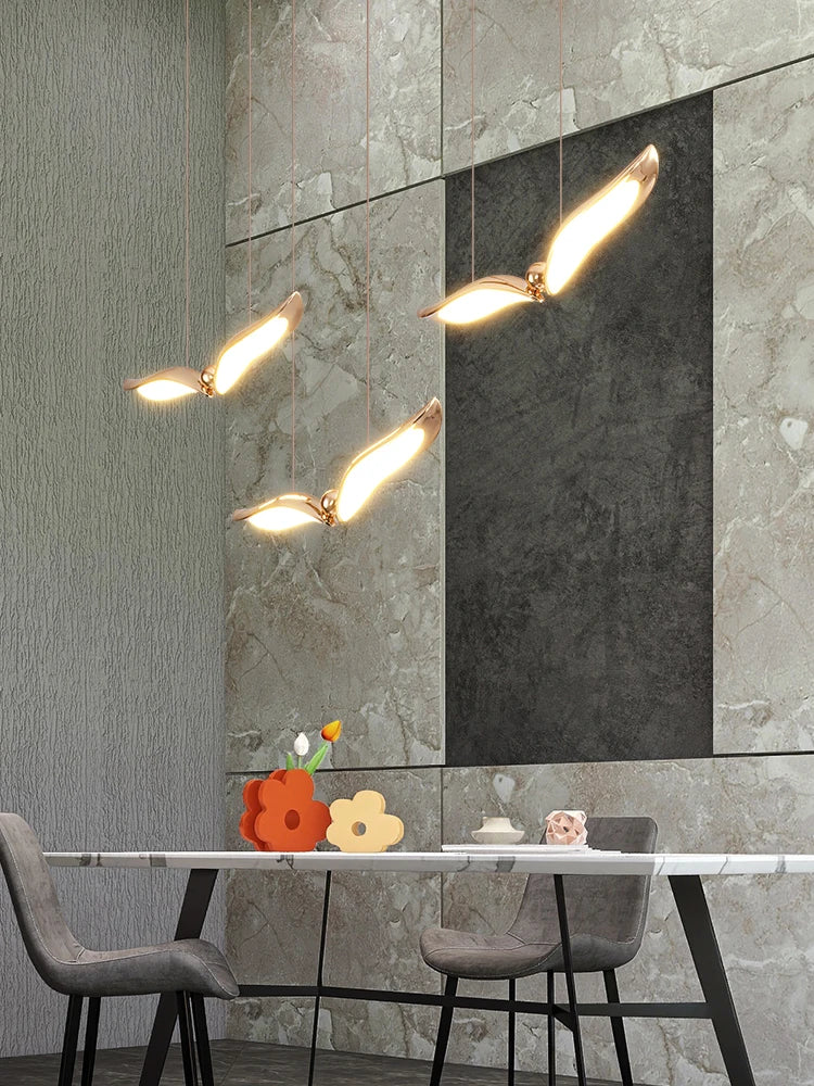 suspension led mouette acrylique de luxe éclairage intérieur