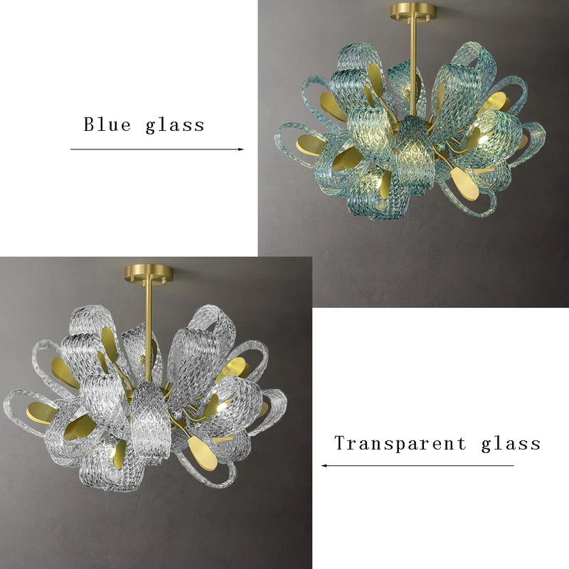 Placards de chambre à coucher bleu serpent échelle verre luminaire applique murale LED lampe Lustre luxe décor à la maison appareil ménager décoration murale