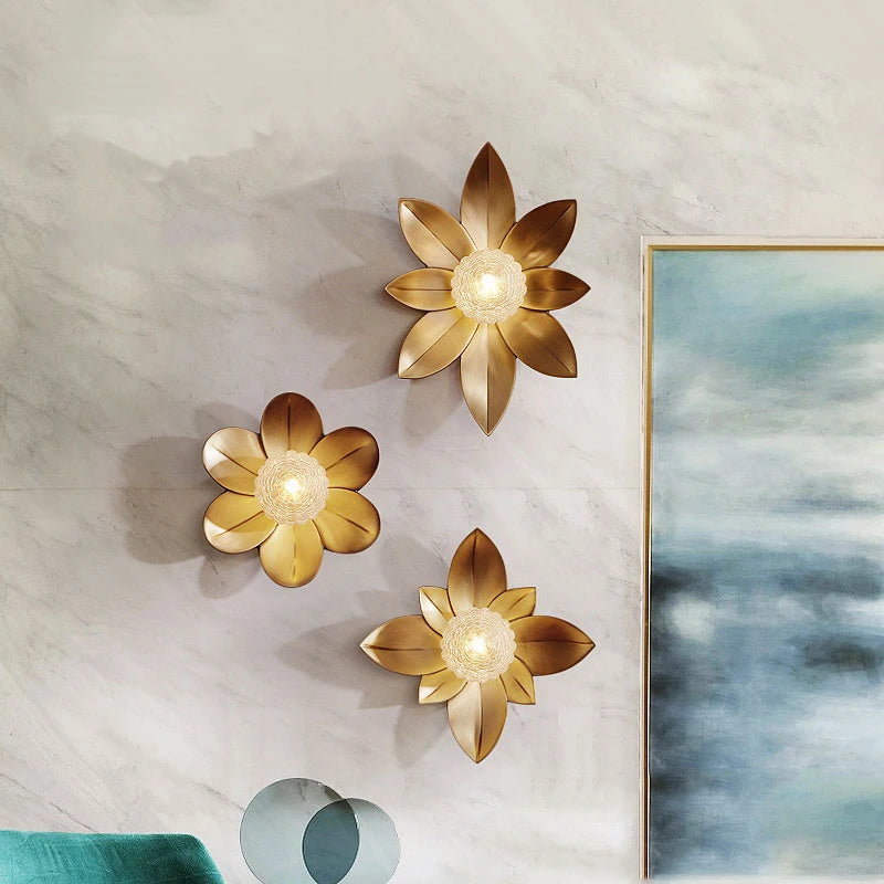 applique murale rétro lotus design postmoderne luxe créatif décoratif