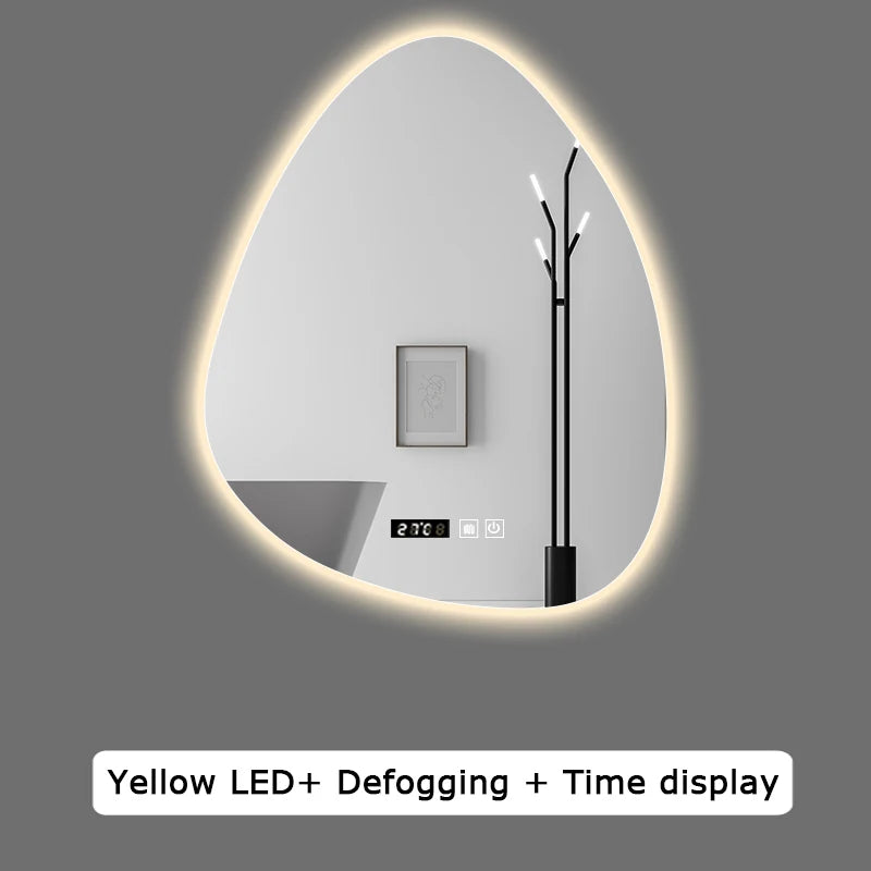 miroir intelligent multifonction avec haut-parleur bluetooth et led réglable