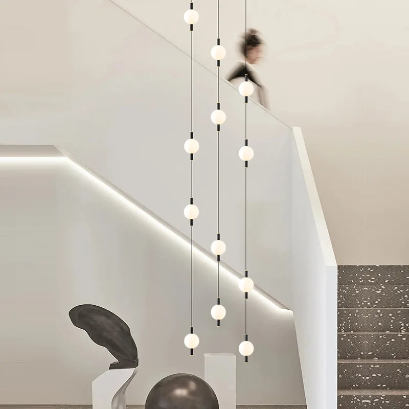 lustre design moderne villa nordique double escalier suspension
