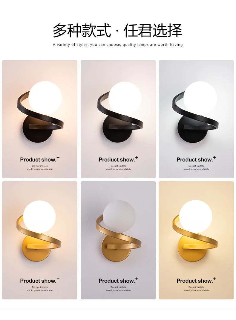 Applique murale led verre moderne intérieur loft miroir façade