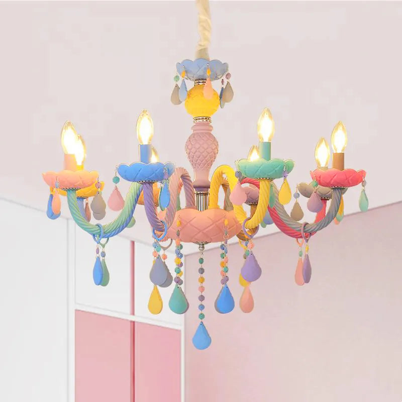 lustre cristal bougie deco intérieur led suspendue