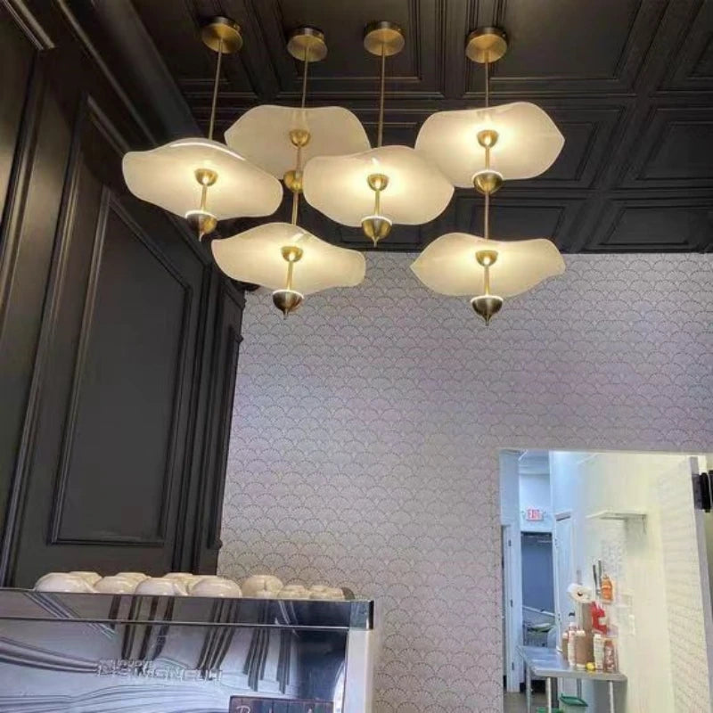 lustre créatif nordique en forme de lotus pour décoration intérieure