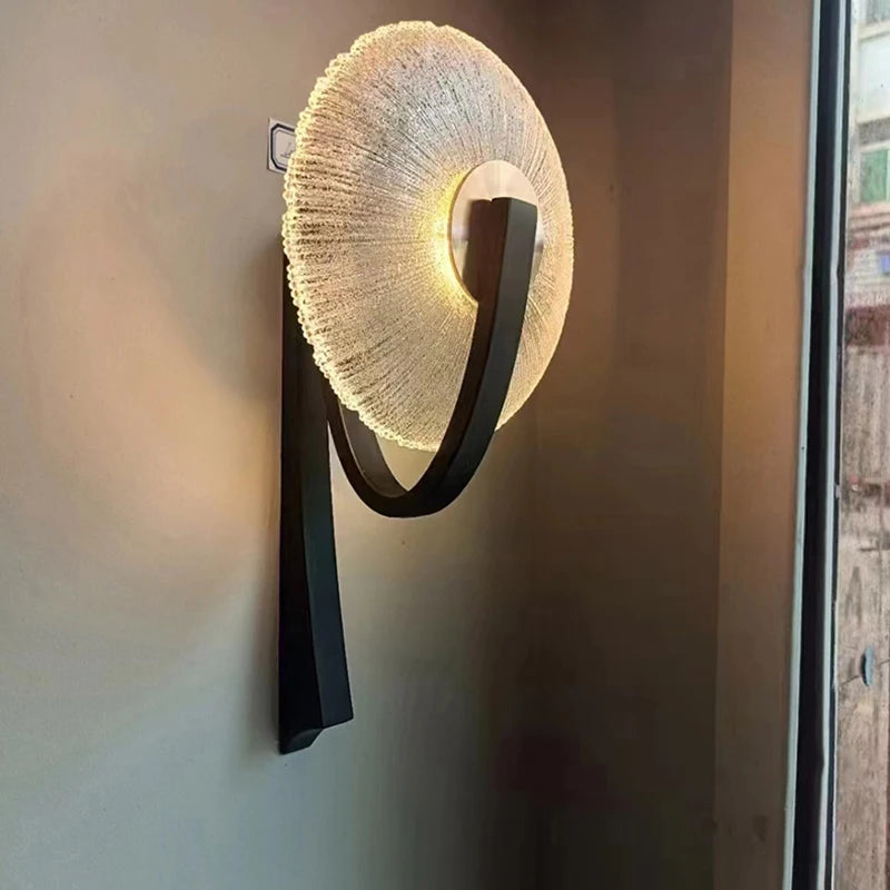 applique murale led en métal et verre pour luminaires 3000k