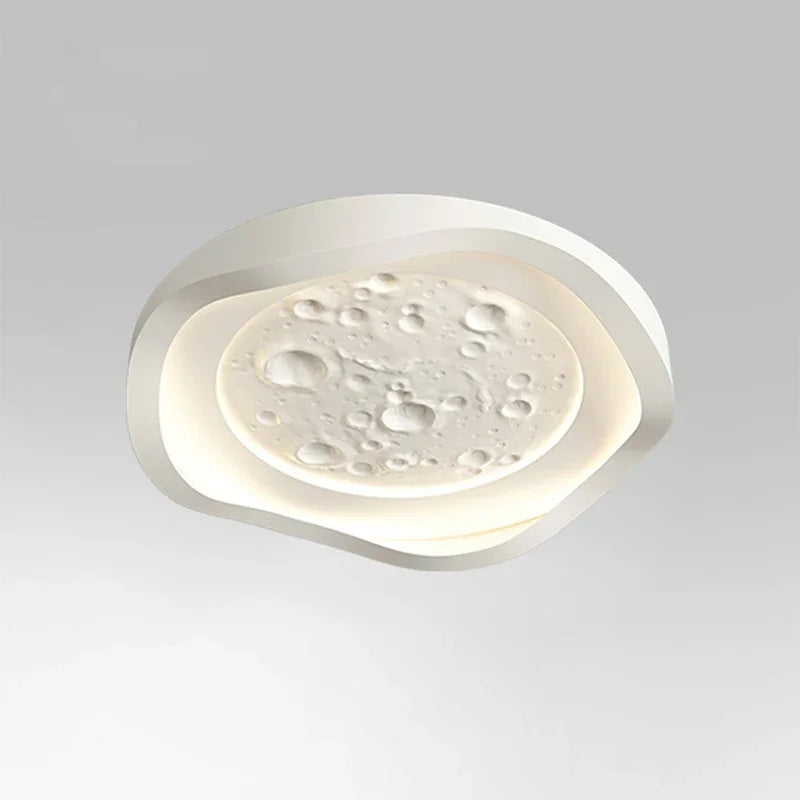 plafonnier led moderne en résine forme cratère de lune décoratif