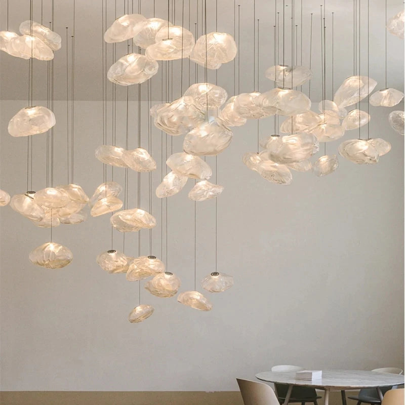 lustre moderne en verre pour restaurant et magasin de vêtements