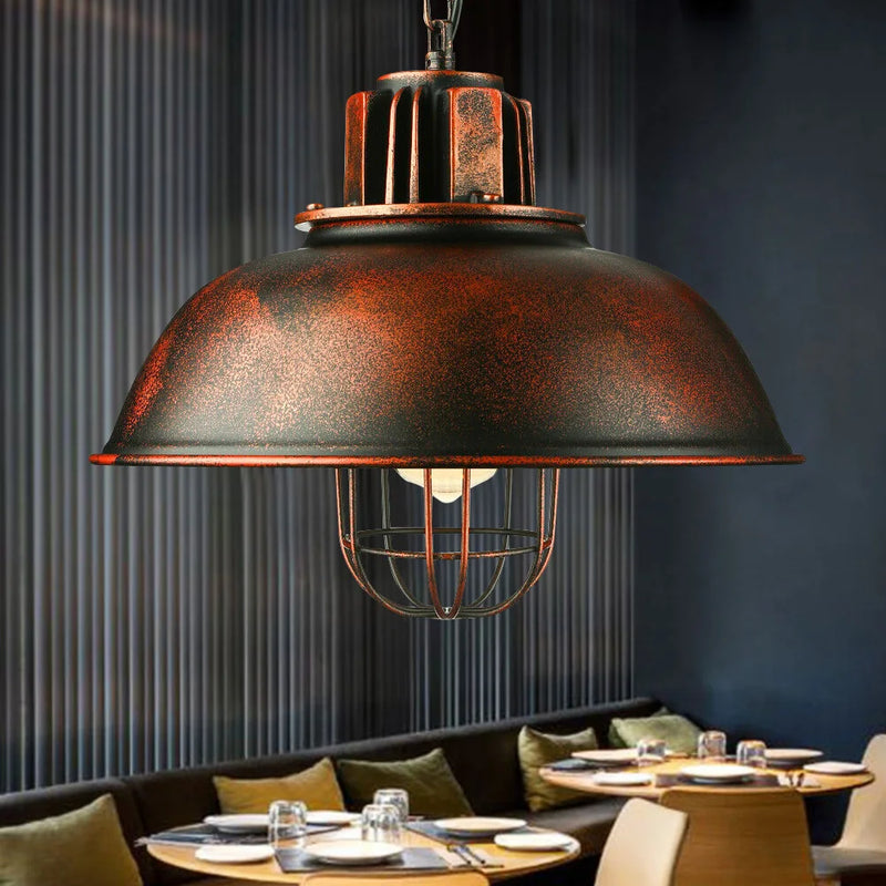lustre rétro en fer suspension café design industriel
