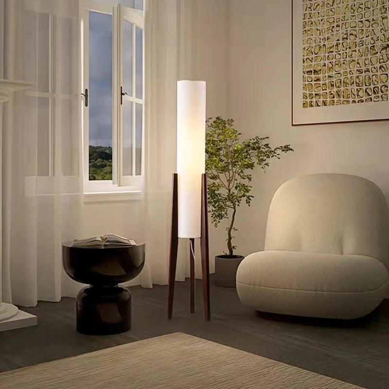 Lampadaire LED en bois style coréen