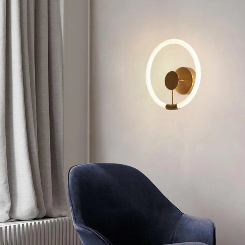 Applique murale LED Moderne Or Cercle