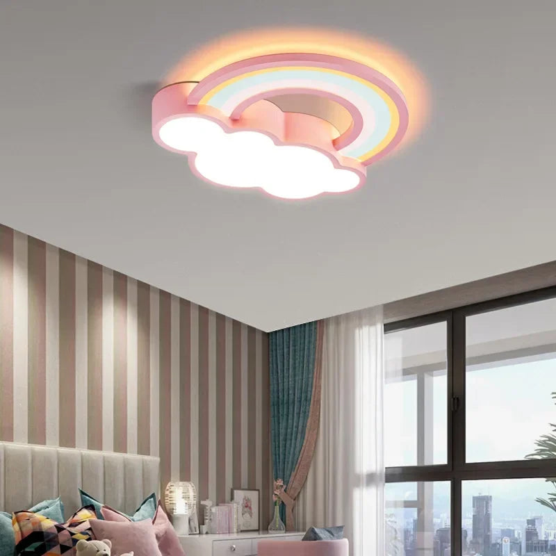 plafonnier led moderne nordique en forme de nuage arc-en-ciel