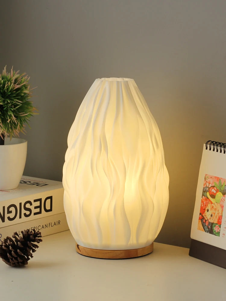 Lampe à poser Abat-jour imprimé en 3D de Style crème française
