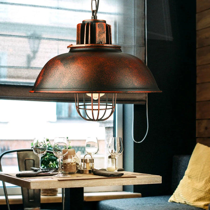 lustre rétro en fer suspension café design industriel
